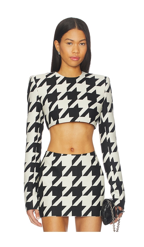 LaQuan Smith Cropped Shoulder Pad Top