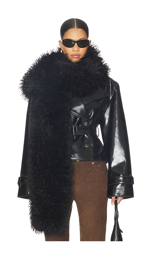 Lamarque Haris Faux Fur Scarf In Black