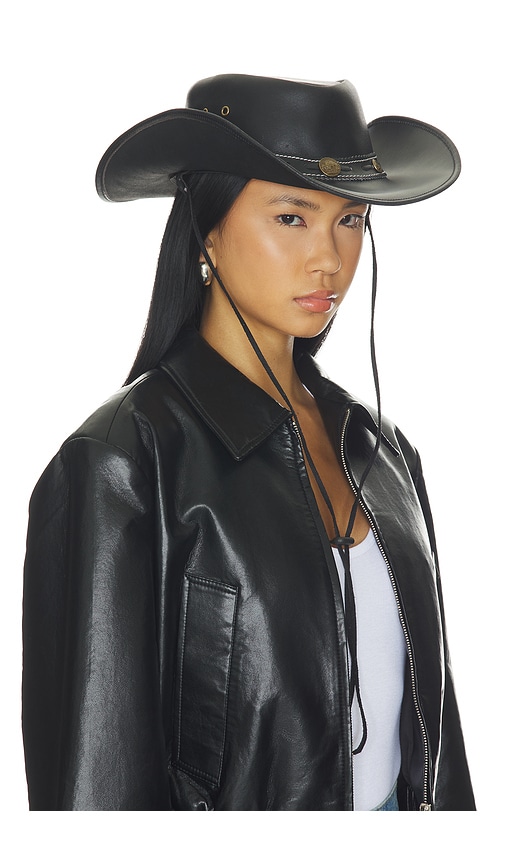 x REVOLVE Dollie Leather Cowboy Hat