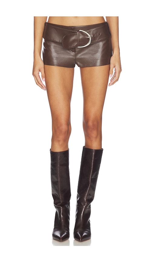 LAMARQUE x REVOLVE Halima Faux Leather Belted Hot Short en Chocolate Taille L Also en S XS M XL 209 €