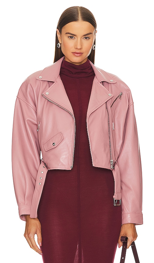 Lamarque Dylan Cropped Jacket In Mauve
