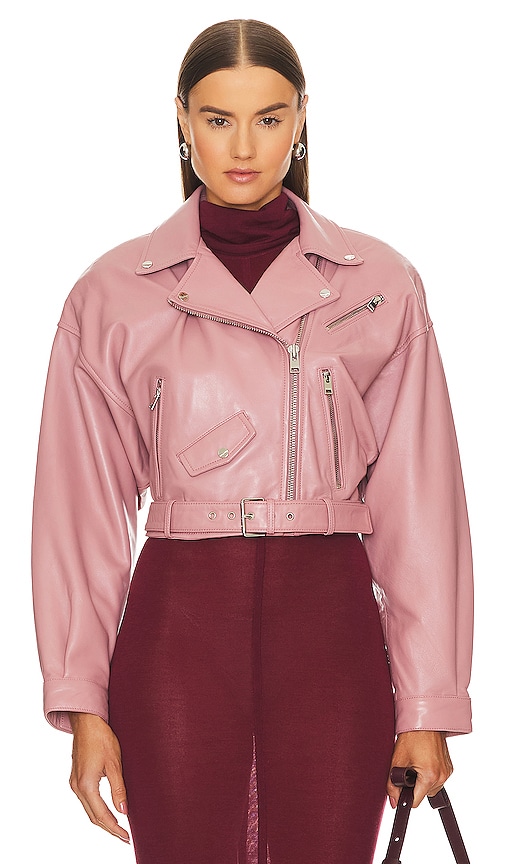 Shop Lamarque Dylan Cropped Jacket In Mauve