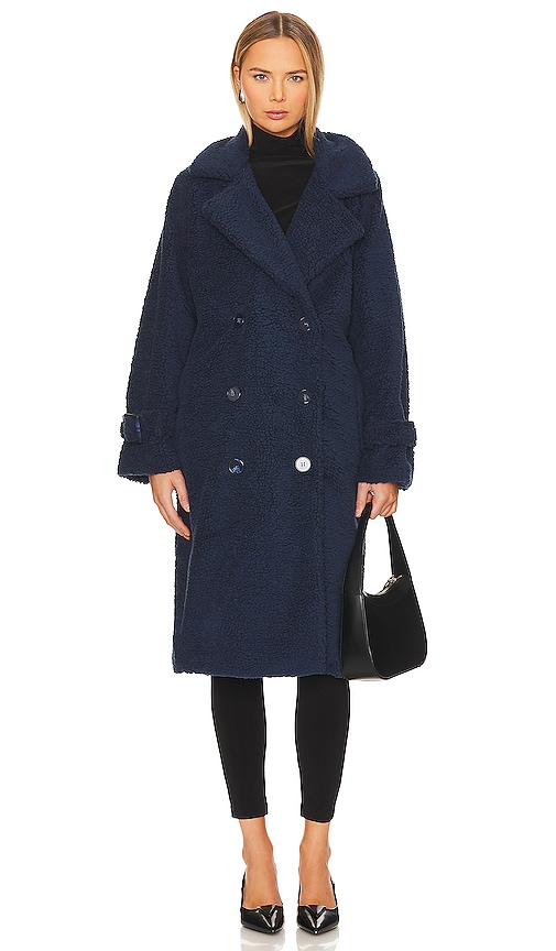 Shop Lamarque Malani Coat In Navy