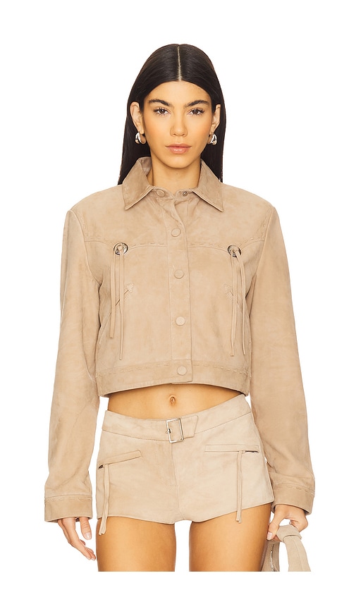 Lamarque X Revolve Luna Cropped Jacket In Beige