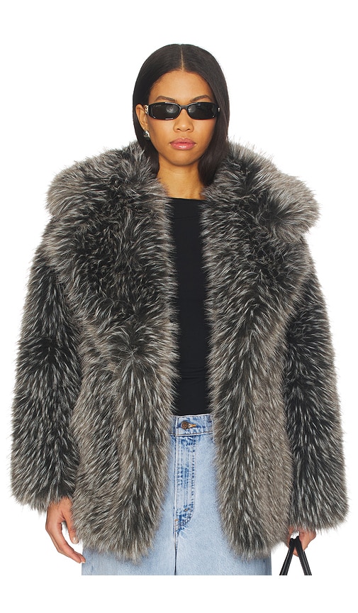 Lamarque Finaya Faux Fur Jacket In Black