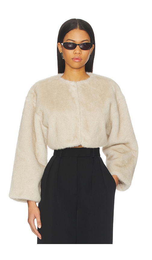 Lamarque Rowdie Faux Fur Jacket In White