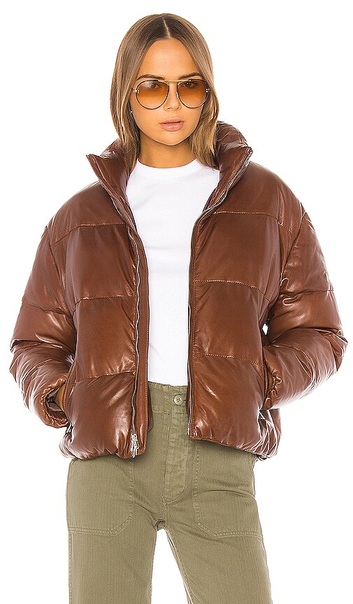 Lamarque Iris Leather Jacket In Dark Cognac