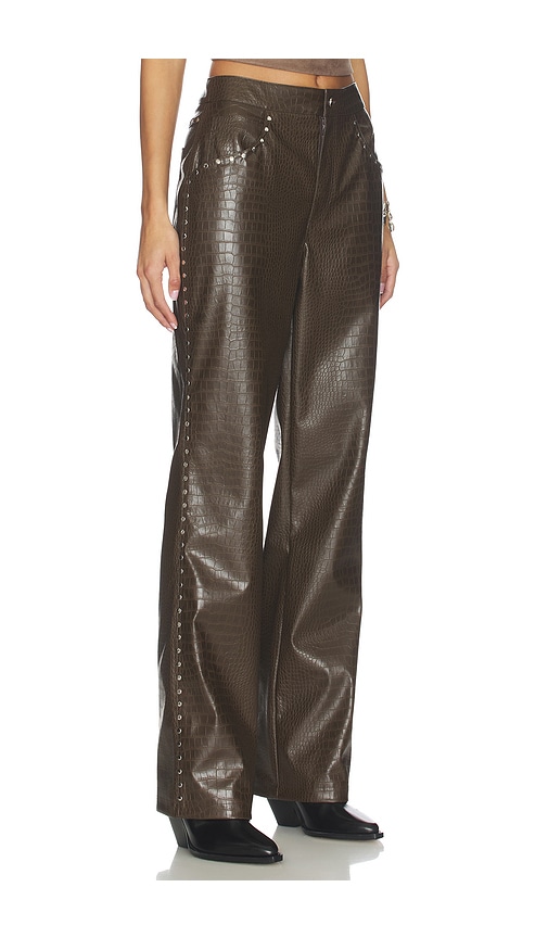 LAMARQUE x REVOLVE Devin Faux Leather Croco Studded Pant