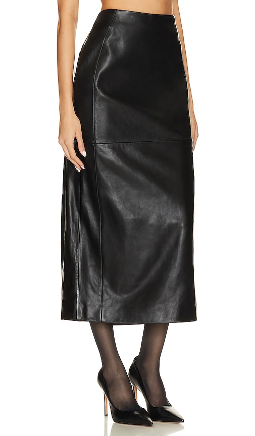Shop Lamarque Tyra Column Midi Skirt In Black