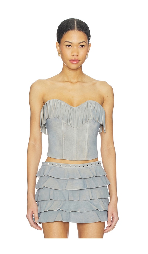 LAMARQUE x REVOLVE Gianni Fringed Suede Bustier Top