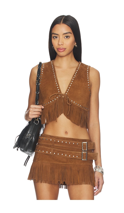 LAMARQUE Reina Fringed Suede Vest