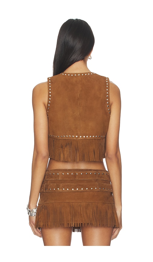  Lamarque Weste Reina Fringed Suede In Cognac. Größe S. Also In Xs, M, Xl. 