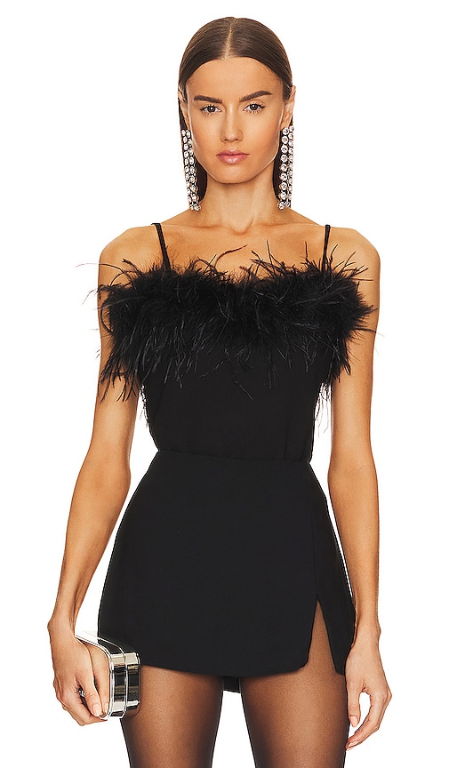 Lamarque Yarina Feather Camisole In Black