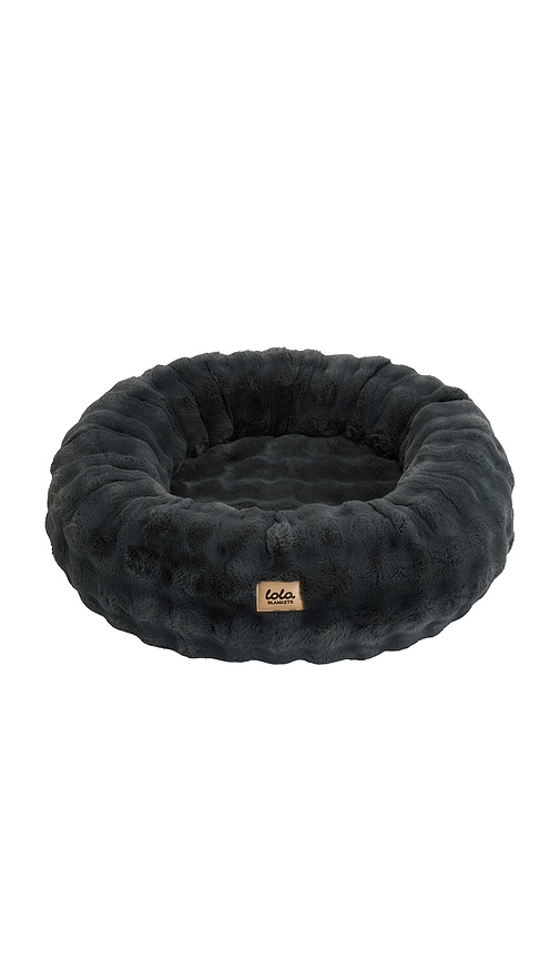 Lola Blankets Medium Bubble Round Pet Bed in Grey.