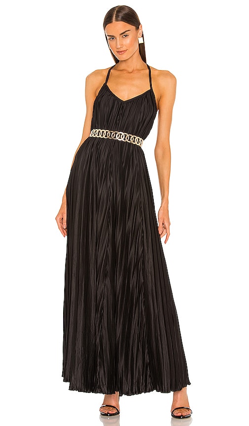 LBLC The Label Vikki Pleated Maxi Dress in Black REVOLVE