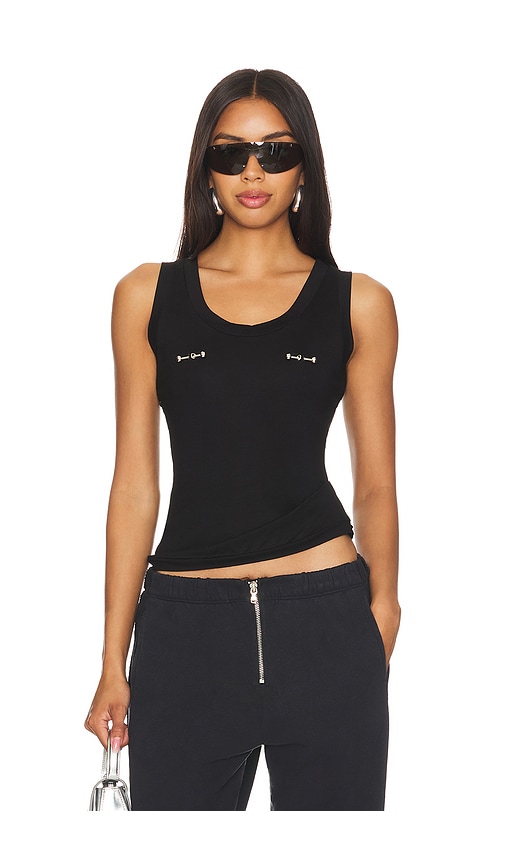 Shop Lado Bokuchava X Revolve Pierced Cropped Tank Top In Black