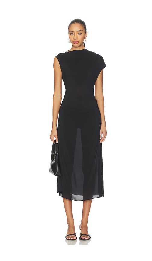 L'academie By Marianna Teshi Midi Dress In Black