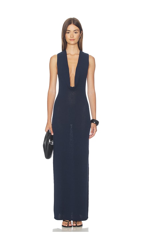 Mckayla Cowl Maxi Dress in Navy