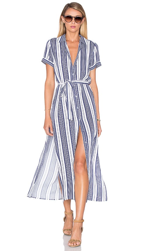 maxi striped shirt dress