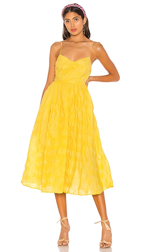 yellow midi sundress