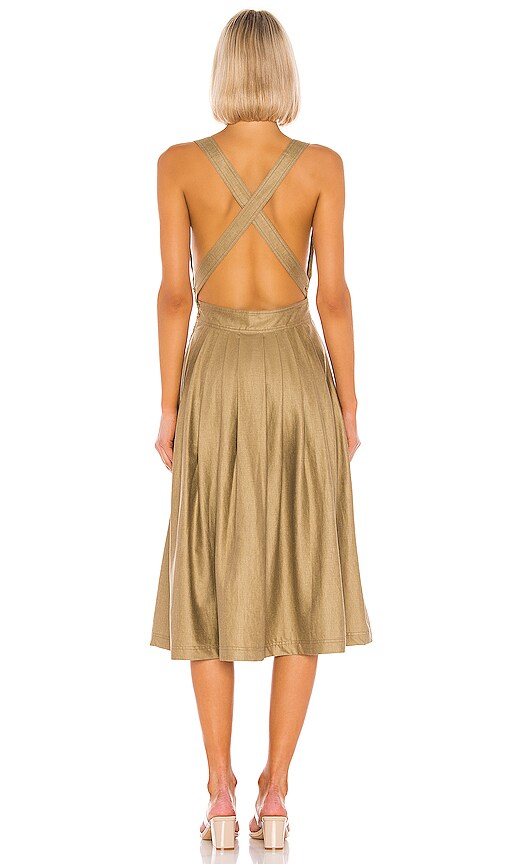 lea lace up midi dress