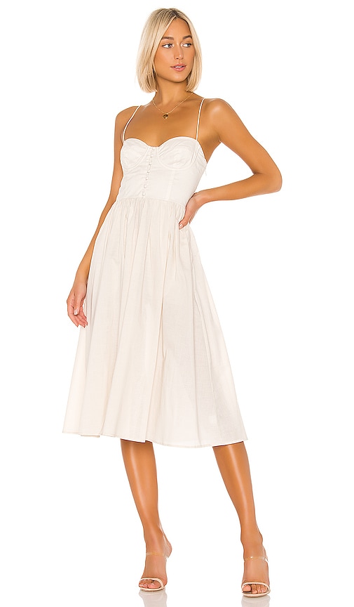 L'Academie The Sonia Midi Dress in Beige