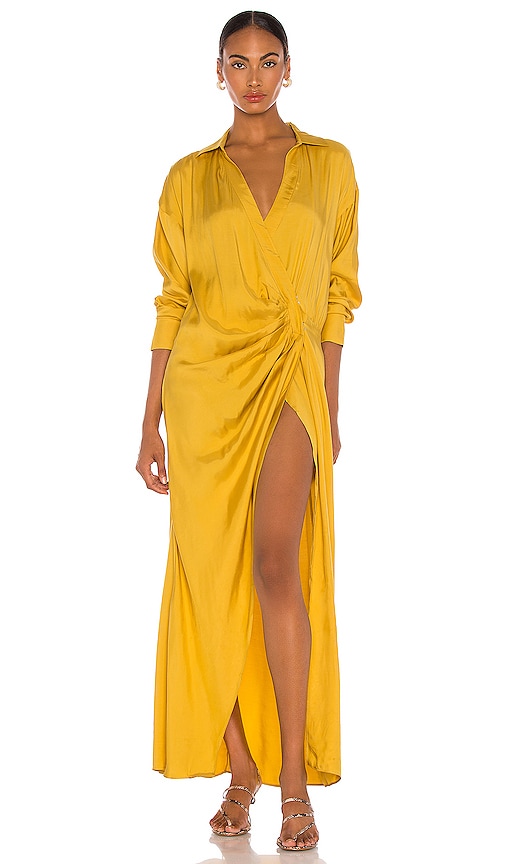 L'Academie The Gigi Maxi Dress in Mustard Yellow | REVOLVE