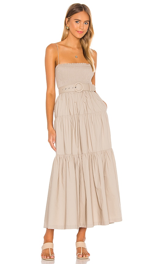 L'Academie The Nour Midi Dress in Khaki | REVOLVE