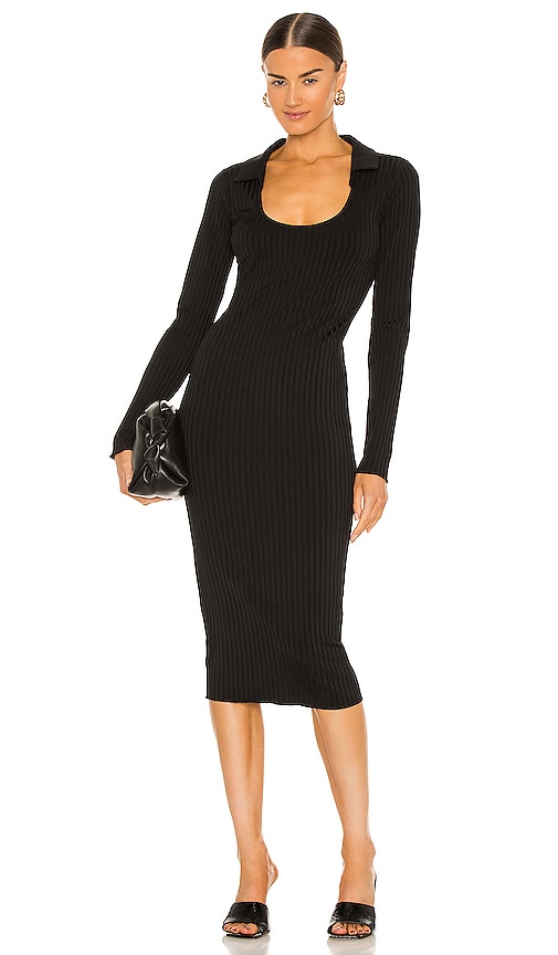 L'Academie Scoop Neck Midi Dress in 