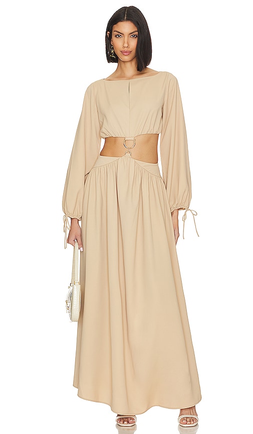L'academie Lalisa Maxi Dress In Taupe