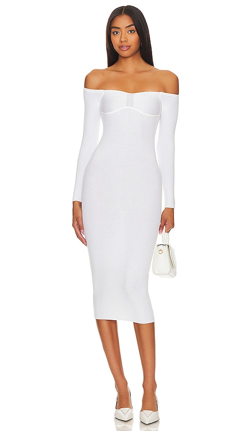 L'academie Tucci Knit Bustier Dress In White