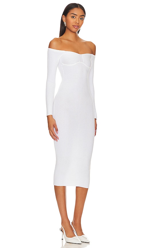 Shop L'academie X Marianna Tucci Knit Bustier Dress In White