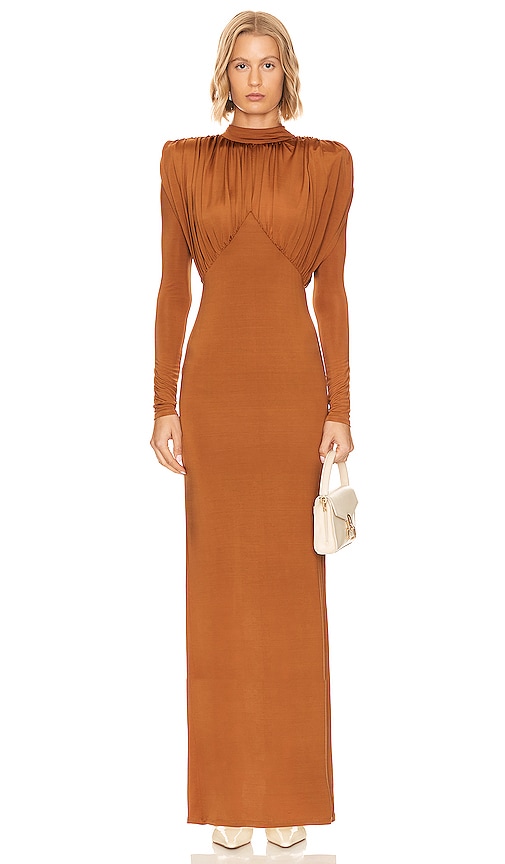 L'Academie Kemia Maxi Dress in Brown