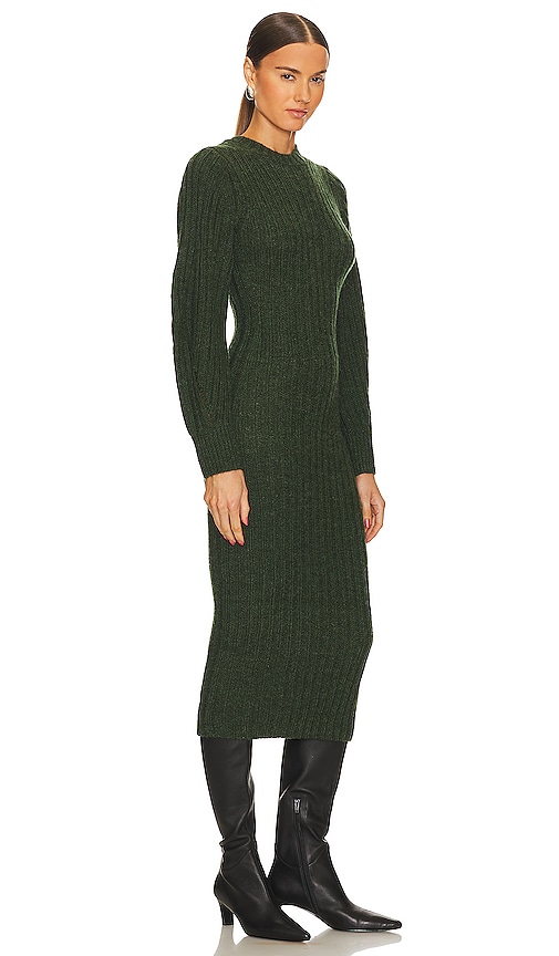 Shop L'academie Leda Midi Dress In Army Green