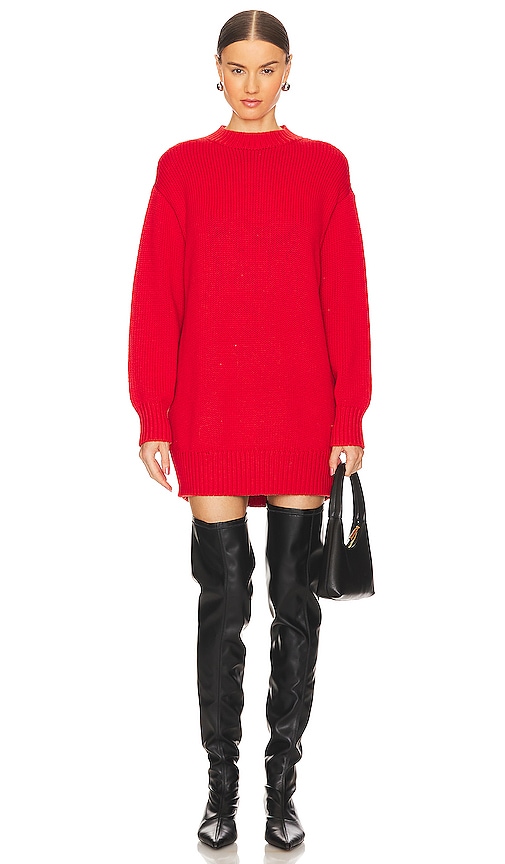 L'Academie Manal Sweater Dress in Red