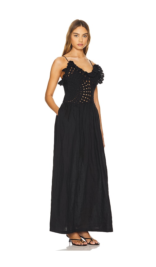 Shop L'academie By Marianna Sylvie Crochet Maxi Dress In 黑色