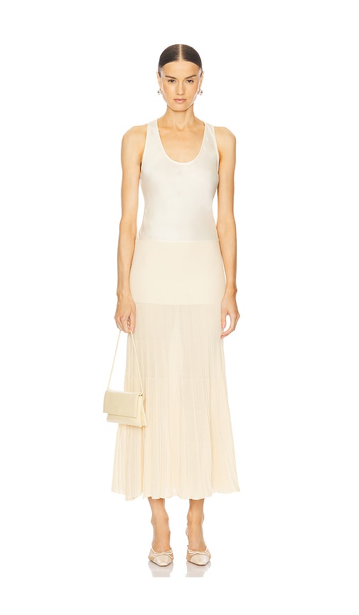 Shop L'academie By Marianna Soleil Maxi Dress In 米色