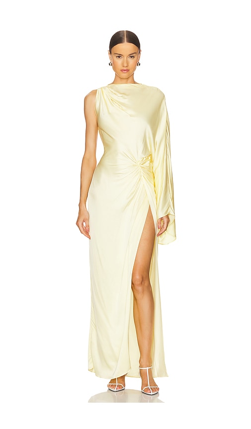 Shop L'academie By Marianna Cassia Gown In Lemon