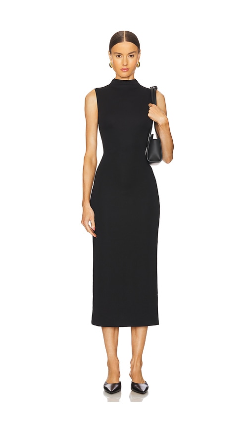 Shop L'academie By Marianna Belmore Midi Dress In 블랙