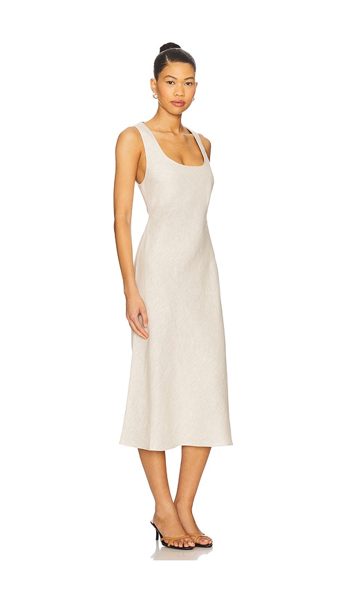 L'academie By Marianna Eula Linen Midi Dress In White