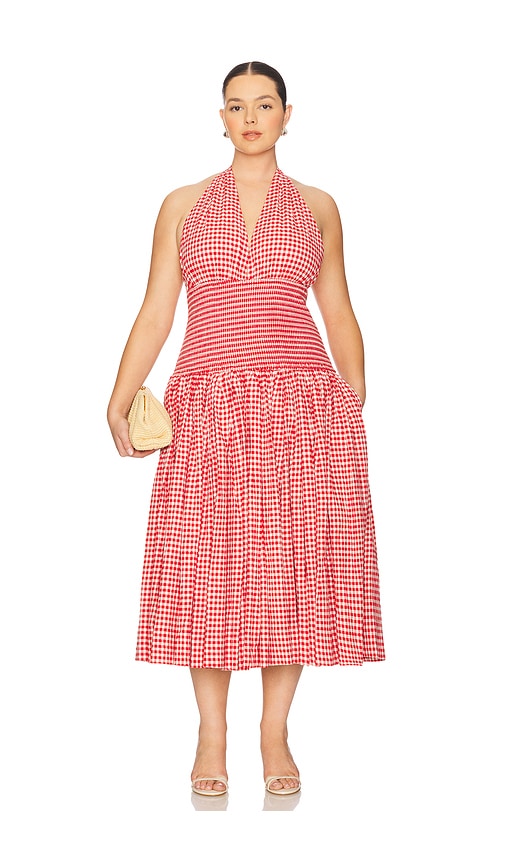 L'academie By Marianna Gwen Midi Dress In Red