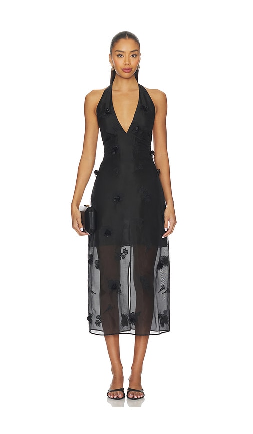 L'academie By Marianna Minah Midi Dress In Black