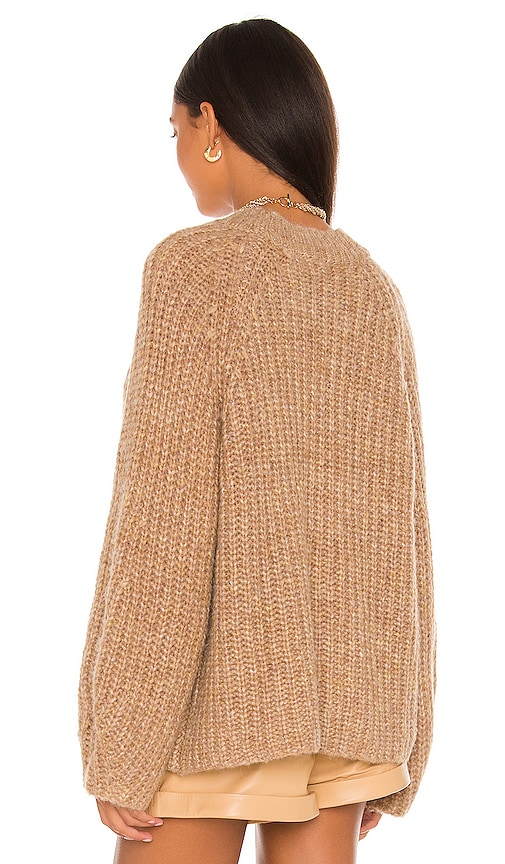  L'academie Strick Sonoma Crew Neck In Tan. Größe S. Also In Xs. 