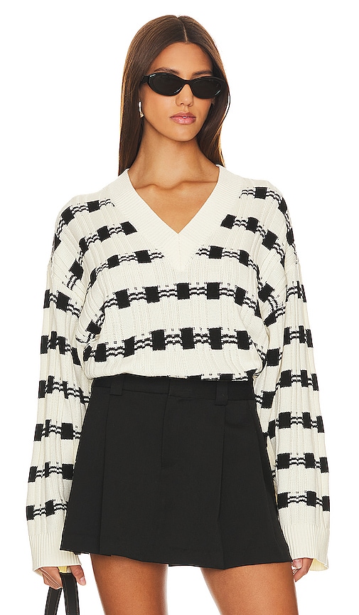 Evran Check Sweater in White & … curated on LTK