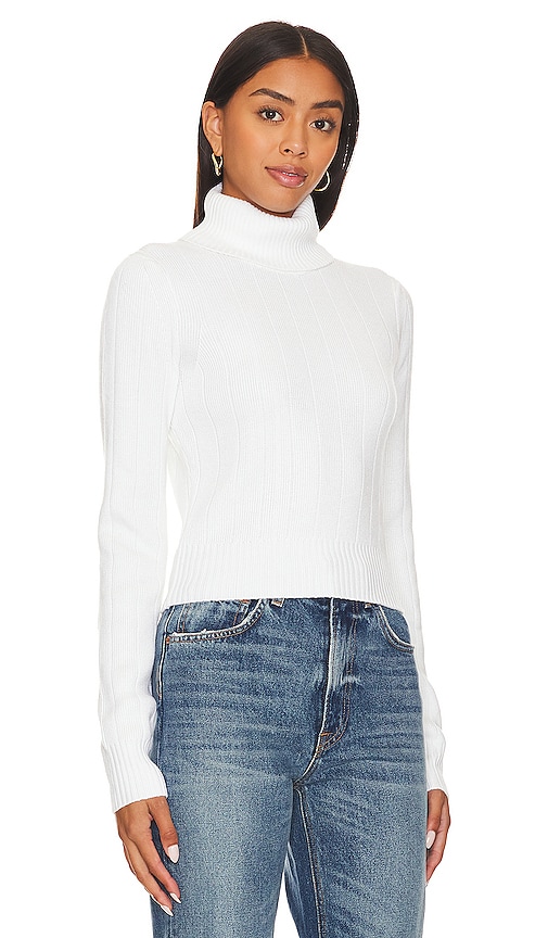 Shop L'academie Nellis Ribbed Crop Top In Ivory