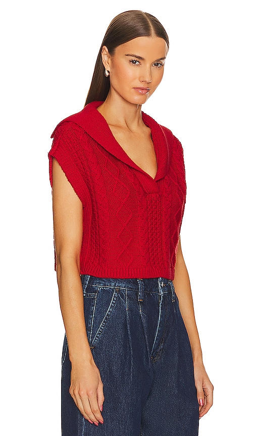Shop L'academie Zaria Knit Vest In Red