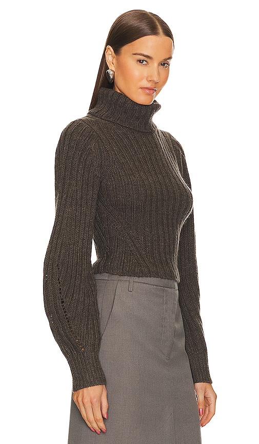 Shop L'academie Janine Turtleneck Sweater In Espresso Brown