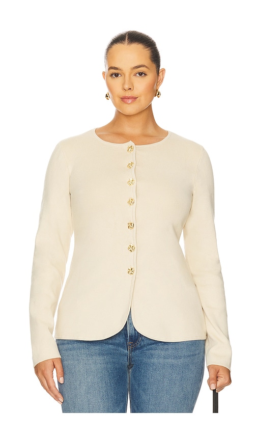 L'academie By Marianna Bronte Button Cardigan In Neutral