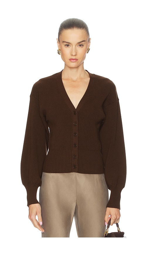 L'academie By Marianna Monnie Knit Cardigan In Brown