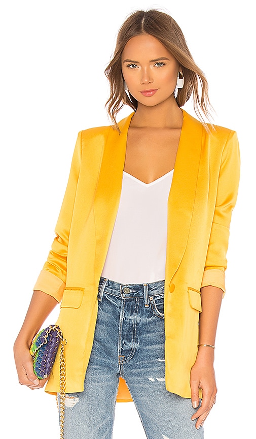 L'Academie The Fleur Blazer in Mustard Yellow | REVOLVE